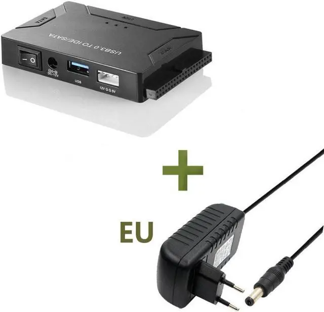 Alt view image 4 of 6 - Universal USB 3 0 to SATA IDE Converter External Hard Drive Adapter Kit 2 5 3 5 inch Hard Drive Adapter(Black1mUK Plug)