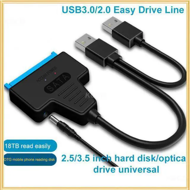 Alt view image 2 of 5 - Usb2.0 To Sata With Dc Power Supply Usb 3.0 To Sata 2023 Usb 2.0 Sata Adapter Cable Usb Hub Easy Drive Line Hard Disk Adapter(USB2.0)