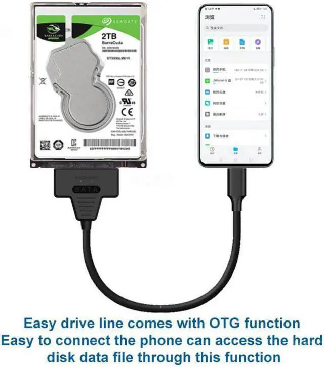 Alt view image 4 of 5 - Usb2.0 To Sata With Dc Power Supply Usb 3.0 To Sata 2023 Usb 2.0 Sata Adapter Cable Usb Hub Easy Drive Line Hard Disk Adapter(USB2.0)