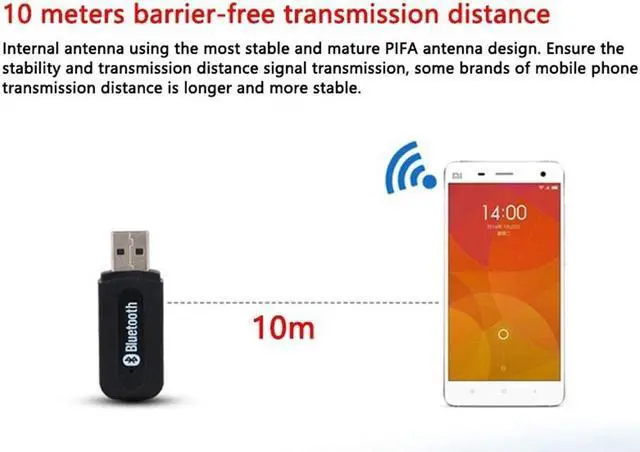 Alt view image 5 of 6 - Wireless Car USB Adapter 3.5mm Jack AUX Music Stereo Receiver Bluetooth-compatible Transmitter For Car Music Audio Receiver(Black)