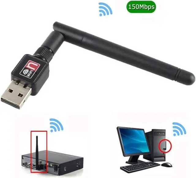 Alt view image 4 of 5 - USB Wifi Adapter 150Mbps 2.4 ghz Antenna USB 802.11n/g/b Ethernet Wi-fi dongle MT7601 Wireless Network Card for PC Windows