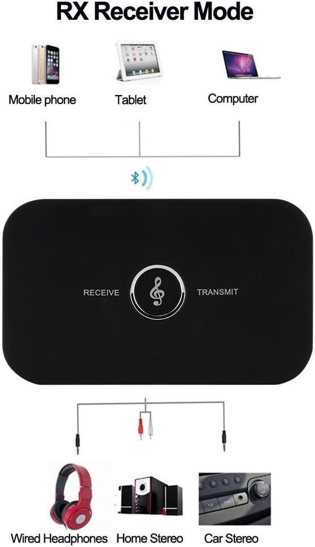Alt view image 4 of 6 - B6 Bluetooth-Compatible 5.0 Audio Transmitter Receiver Wireless Adapter 3.5mm AUX RCA for TV PC Headphones Home Stereo Car Audio