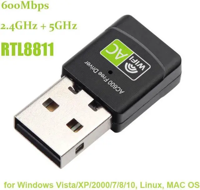 Alt view image 4 of 6 - Wireless USB WiFi Adapter 600Mbps wi fi Dongle PC Network Card Dual Band wifi 5 Ghz Adapter Lan USB Ethernet Receiver