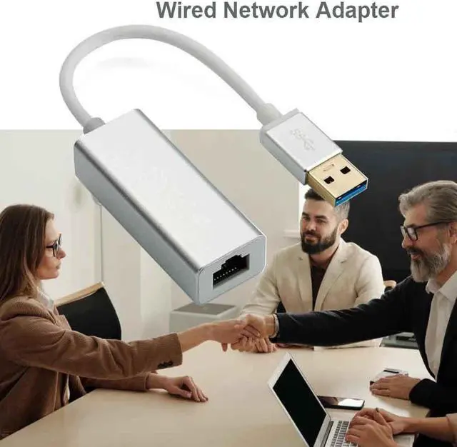 Alt view image 3 of 6 - USB Ethernet USB 3.0 to RJ45 10/100/1000Mbps Ethernet Adapter  with indicator Gigabit  Network Card USB Lan For Macbook Windows(Silver)