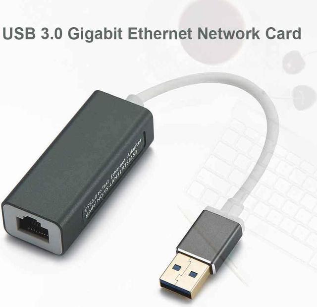 Main image of USB 3.0 Ethernet Adapter USB Network Card to RJ45 10/1001000Mbps Lan  for Win7/Win8/Win10 For Macbook Laptop Ethernet USB(Black)