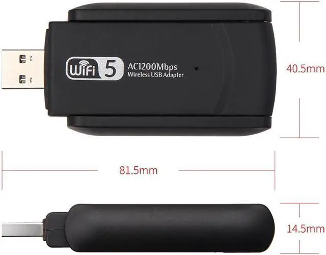 Alt view image 2 of 5 - 1300Mbps USB Wireless Network Card Dongle Antenna Wifi Adapter Dual Band Wi-Fi USB 3.0 2.4GHz+5GHz Wireless USB WiFi  Adapter