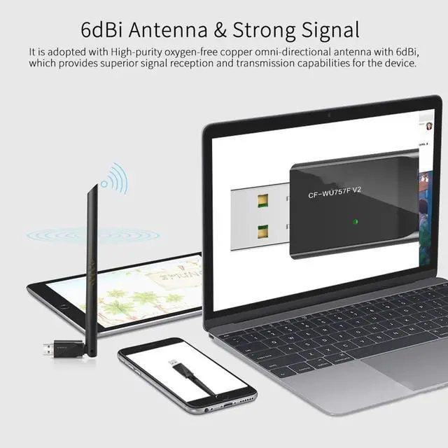 Alt view image 3 of 5 - Free Driver USB Wifi Wireless PC Network Card 150Mbps Mini Wifi Adapter with 6dBi Antenna WPS one key encryption