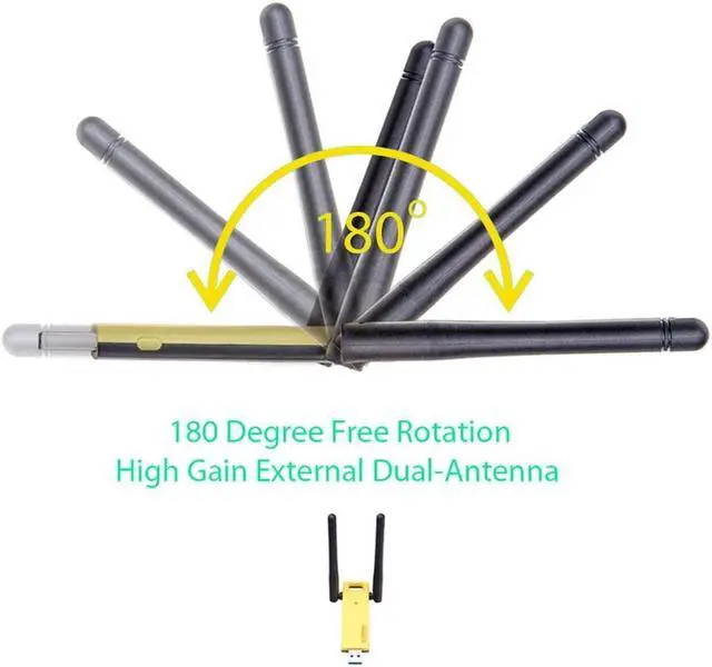 Alt view image 4 of 5 - 1200Mbps USB3.0 Wireless Network Card WiFi Adapter Dual Band 2.4G 5Ghz WIFI Lan Adapter 802.11ac With Antenna For Desktop Laptop