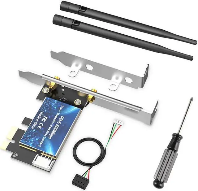 Alt view image 2 of 6 - 600Mbps WIFI PCI Express Network Card 2.4G5G Wireless Blue-tooth-compatible PCI-E LAN Card 802.11 ac/b/g/n Adapter For Computer