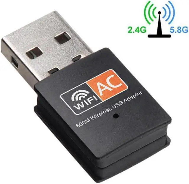Alt view image 2 of 5 - 600 Mbps 2.4GHz+5GHz Dual Band USB Wifi Adapter Wireless Network Card Wireless USB WiFi Adapter Wifi Dongle  PC Network Card