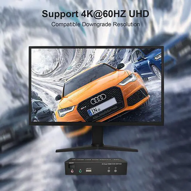 Alt view image 5 of 6 - 1pc Dual Monitor HDMI KVM Switch 4K 60Hz 2 Port USB HDMI 2.0 KVM Switcher 2 in 2 out Mixed Display 2 Monitors 2 Computer PC laptop(2X1)