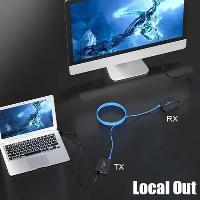 Alt view image 3 of 6 - (EU Power Plug)(One TX and one RX)PWAY IP Network USB 2.0 KVM Extender RJ45 Ports 1080P HDMI Over LAN KVM Extender 200m HDMI KVM Extensor By Cat5 Cat5e Cat