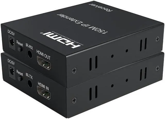 Alt view image 6 of 6 - (with UK Plug)(1 TX only)150M HDMI Extender over IP /TCP Rj45 Cat5e/6 1080P HDMI Ethernet Video Extender Support one TX to Multiple RX by Ethernet Switch