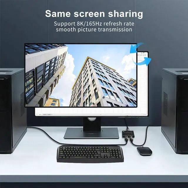Alt view image 5 of 6 - 8K Displayport 1.4 Switch Displayport Bi-direction DP Splitter Switcher Displayport 2X1 1X2  KVM Adapter g-sync 8K@30Hz 4K@120Hz