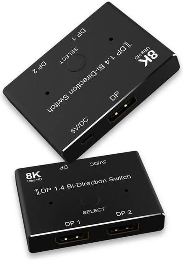 Alt view image 6 of 6 - 8K Displayport 1.4 Switch Displayport Bi-direction DP Splitter Switcher Displayport 2X1 1X2  KVM Adapter g-sync 8K@30Hz 4K@120Hz