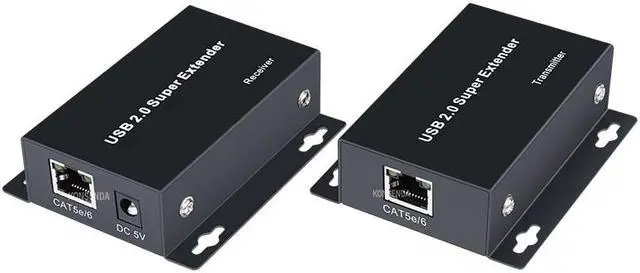 Alt view image 6 of 6 - USB Extender 50M 4-Port USB2.0 HUB over Cat5e Cat6 Up to 50M USB to Rj45 LAN Extension Transmitter Support Webcam Camera Printer(With AU Plug)