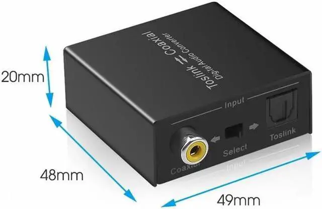 Main image of Bi-directional Coaxial to Optical Converter Stereo Audio Toslink to Coaxial and Coaxial to Optical Toslink