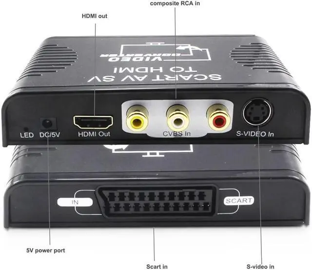Alt view image 3 of 6 - S-video composite AV Scart to HDMI converter Switch box 3-in-1 Scart+S-video+composite AV RCA to HDMI converter