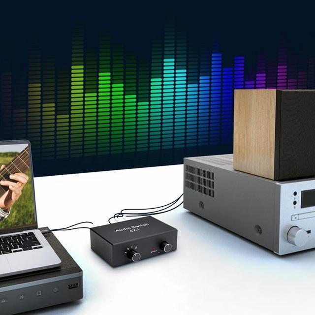 Alt view image 3 of 6 - 4 Way Stereo L/R Sound Channel Bi-Directional RCA Audio Switcher 1 in 4 Out or 4 in 1Out L/R Sound Channel Audio Switch Selector