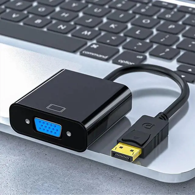 Alt view image 2 of 5 - DisplayPort Display Port DP to VGA Adapter DP to VGA Cable 1080P Male to Female Converter for PC Laptop HDTV Monitor Projector(White)