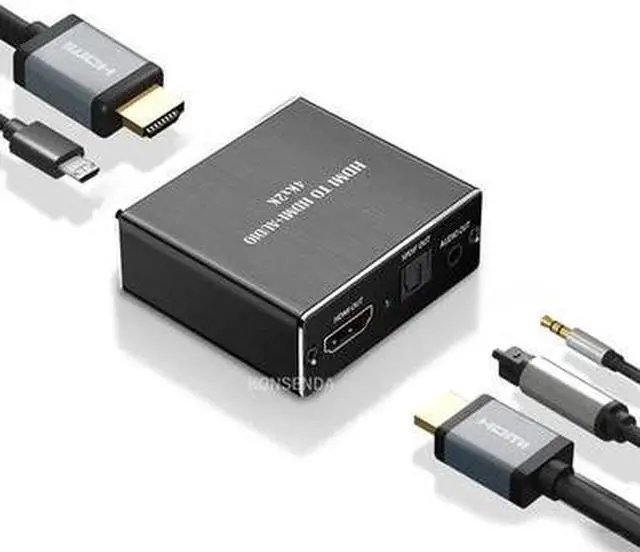 Alt view image 4 of 6 - HDMI Audio Extractor HDMI to HDMI and Optical+ 3.5mm Stereo Audio Extractor Converter HDMI Audio Splitter Adapter