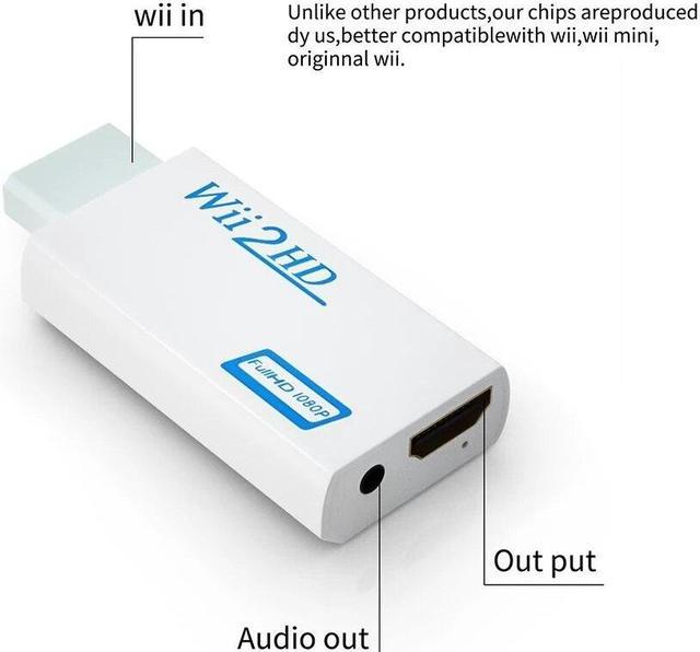 Full HD 1080P Wii to HDMI Converter Adapter with 3.5mm Audio Wii2hdmi Cable  Adapter for Wii Game Console to HDTV Monitor 