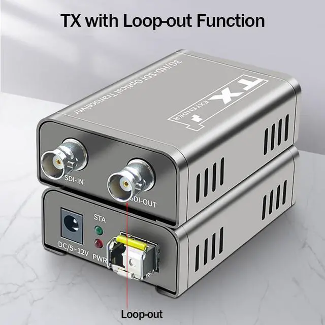 Alt view image 6 of 6 - 3G SDI Fiber Extender over LC Fiber Optical cable to 20Km 1080P HD SDI Video Audio Fiber Extension Broadcast Level with LC SFP(With UK Plug)
(TX and RX)