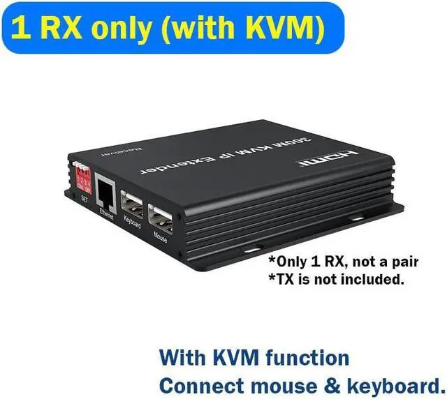 Main image of (with EU Plug)(only 1 RX (KVM))300M IP HDMI KVM Extender over Rj45 cat5e/6 HDMI Ethernet Video Extension Muitlpoint Cascade Extender support via Network Switch