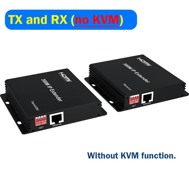 thumbnail image 2 of Qkens 300M IP HDMI KVM Extender Over RJ45 Cat6 Ethernet - Transmitter & Receiver 2 of 5