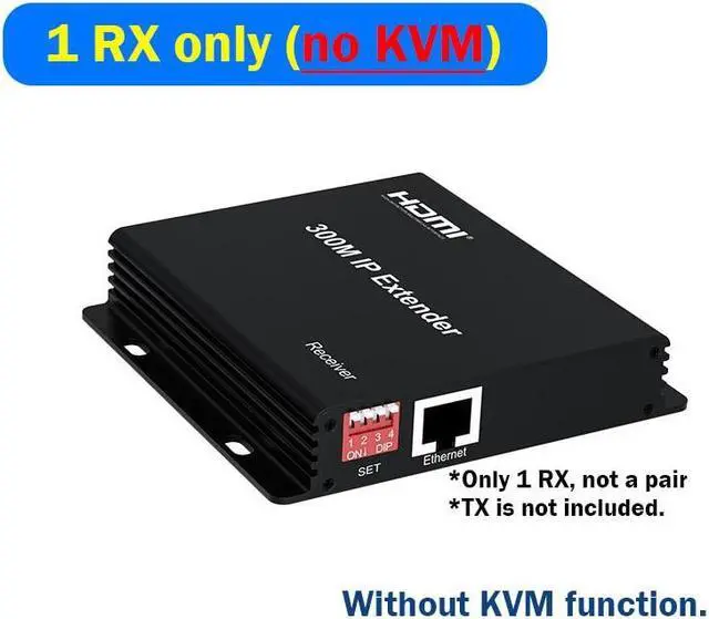 Main image of (with EU Plug)(only 1 RX (no KVM))300M IP HDMI KVM Extender over Rj45 cat5e/6 HDMI Ethernet Video Extension Muitlpoint Cascade Extender support via Network Switch