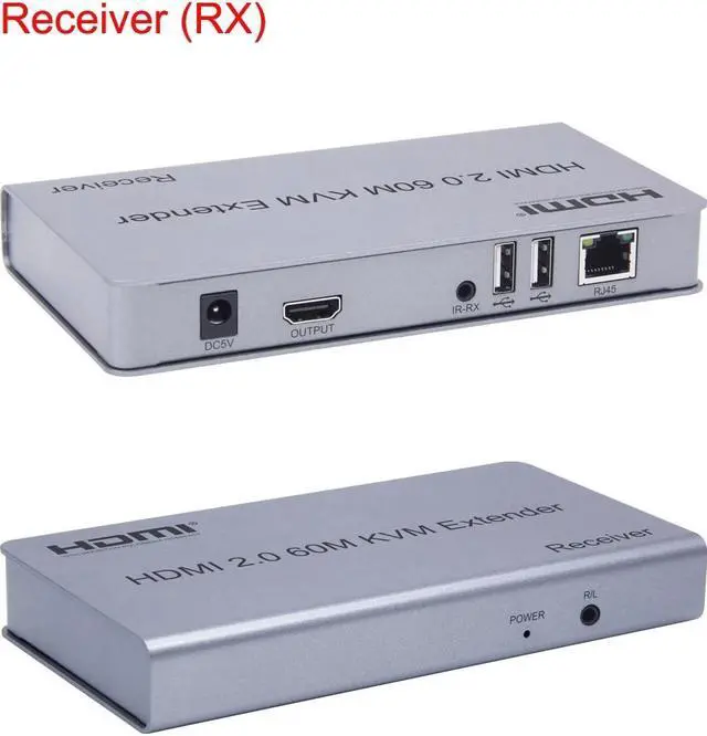 Alt view image 6 of 6 - 4K 60Hz HDMI 2.0 KVM Extender 60M HDMI USB Extension Over Ethernet CAT5e/6 1080P HDMI Extender with USB Support Mouse Keyboard(with UK Plug)
(V1.4 1080P 60m KVM)