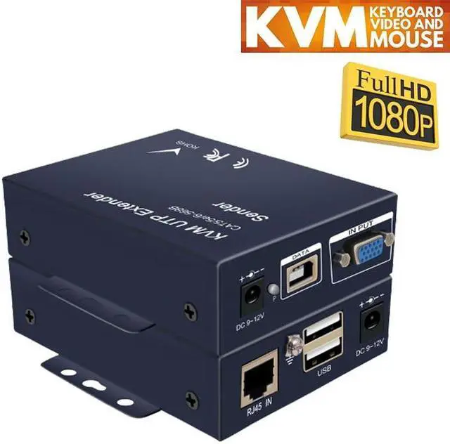 Main image of 1080P USB VGA KVM Extender over Cat5e/6 Ethernet Cable to 100M/200M/300M VGA USB Extender Transmitter Support USB keyboard mouse(AU Plug)
(300M)