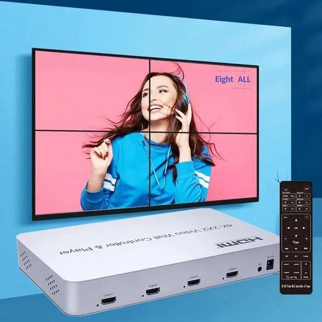Alt view image 2 of 6 - Video Wall Controller 2x2 4K with Player LCD TV Splicer Large Screen Splicing Processor Support TF Card USB U Flash Disk Player(With AU Plug)
(2x2)