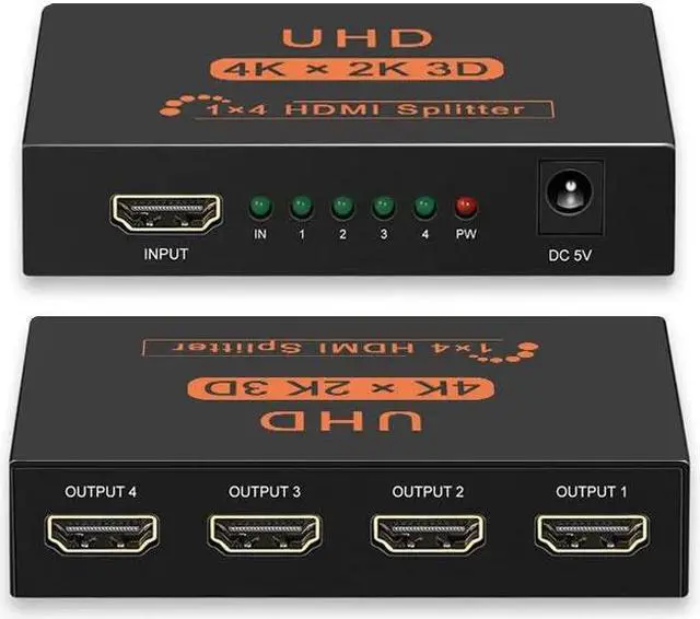 Alt view image 6 of 6 - 4K HDMI Splitter 1x4 1x2 Video HDMI Distributor 1 in 4 out HDMI Splitter Duplicate Screen Amplifier for PC HDTV DVD PS3 Monitor(EU Plug)
(1x2)