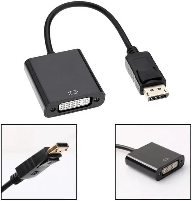 Alt view image 6 of 6 - 1080P DP to DVI Adapter DisplayPort Display Port to DVI Cable Adapter Converter Male to Female for PC Monitor Projector Displays