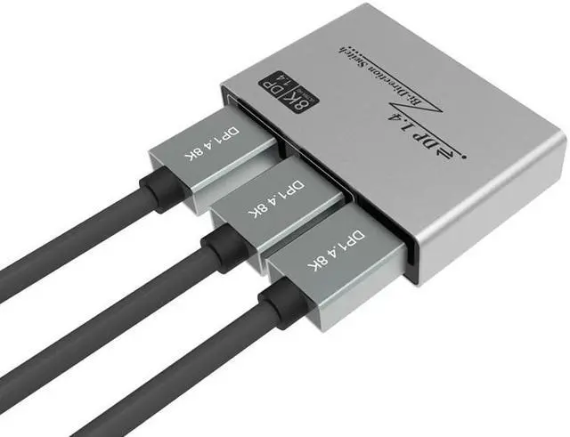 Alt view image 4 of 5 - 8K Displayport 1.4 Switch 2 in 1 out DP Bi-Direction Switch Converter 2x1/1x2 8K 60Hz HDR DP Switch Displayport Switch Splitter
