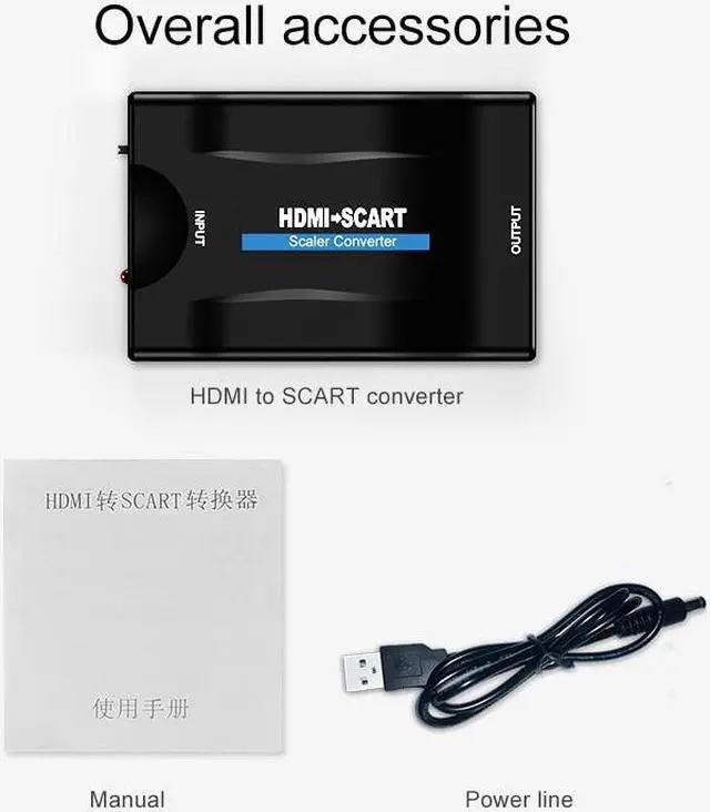 Alt view image 6 of 6 - 1080P HDMI to SCART Video Audio Upscale Converter Adapter SCART to HDMI Signal Adapter with USB Cable for HDTV Sky Box STB DVD(SCART to HDMI)