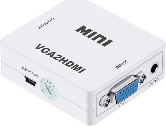 HDMI to VGA Adapter VGA to HDMI 1080P AV to HDMI with Audio out Converter HDMI to AV AV/CVBS,VGA to AV,RVA to Converter(VGA to HDMI-White) KVM Switches - Newegg.com
