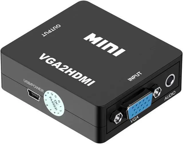 Main image of Mini HDMI to VGA Adapter VGA to HDMI 1080P AV to HDMI with Audio out Converter HDMI to AV AV/CVBS,VGA to AV,RVA to VGA Converter(VGA to HDMI-black)