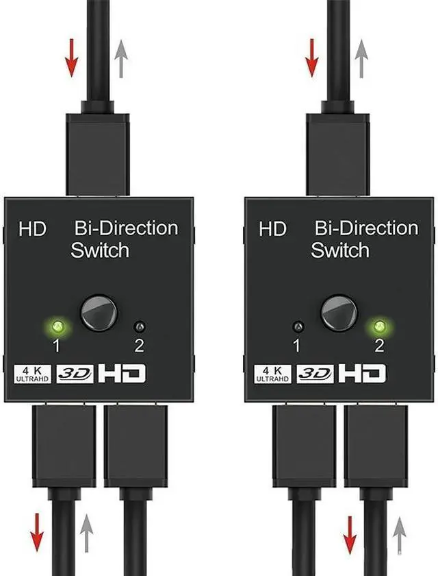 Alt view image 2 of 6 - UHD HDMI Compatible Splitter 1X2 2X1 Split 1 Input 2 Output Amplifier 1080P 4Kx2K HDMI Compatible Switch 2 Port Bidirectional 4K