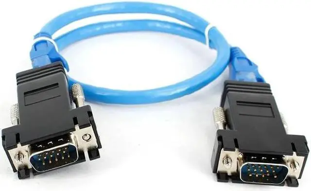 Alt view image 2 of 6 - VGA Extender over Ethernet Cat5e/6 cable 20M VGA to Rj45 Adapter HD VGA 15 Pin Male to LAN RJ45 Female Network Cable Extender(1 pair Male)