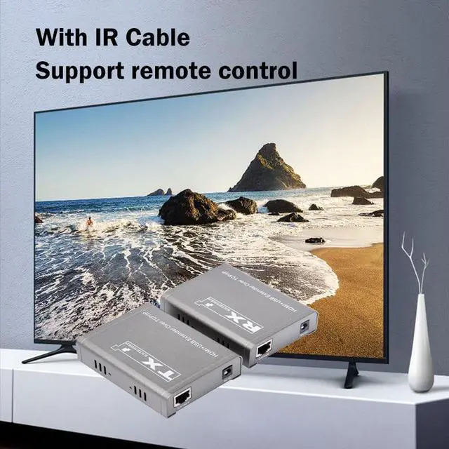 Alt view image 5 of 6 - (US Plug)(One RX)200M HDMI KVM Extender Over UTP/TCP Rj45 Cat5e/6 1080P HDMI USB Ethernet Extender Support Via Network Switch USB Mouse keyboard