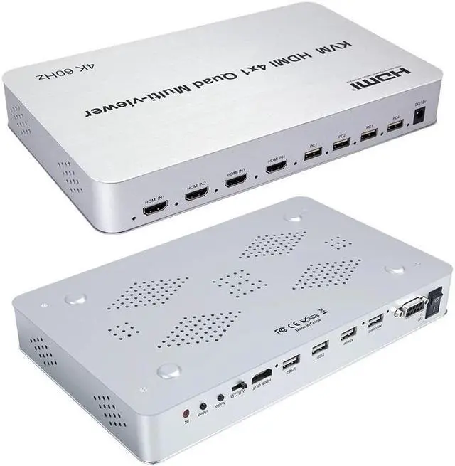 Alt view image 2 of 6 - 4K 60Hz KVM HDMI Multi-viewer 4X1 HDMI Quad Screen Multiviewer with seamless 4 In 1 HDMI Multi viewer For USB Keyboard Mouse PC(AU Plug)
(4K 60Hz)