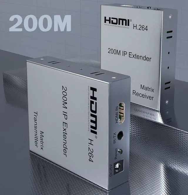 Alt view image 5 of 6 - (US Plug)(1 RX)200M HDMI Extender over IP Ethernet Cat6 HDMI Matrix Extender Support Many Transmitter to Many Receiver Through Network Switch
