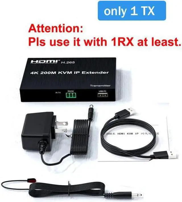 Main image of (with AU Plug)(1 TX only)4K 200M HDMI IP KVM Extender over Cat5e/6 HDMI KVM Matrix Extender with USB by Network Switch one to many Support Mouse Keyboard