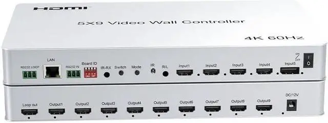 Alt view image 6 of 6 - 4K 5x9 HDMI Video wall controller 2x2 3x3 Multi Screen Processor Horizontal Vertical Splicer 90 180° Rotate PIP with Multiviewer(AU Plug)