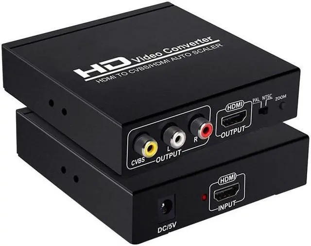 Alt view image 2 of 6 - 1080P HDMI To HDMI AV RCA Converter Scaler AV Splitter Converter for PS4 Apple TV DVD STB Support 1080P PAL NTSC 5.0 HDMI To RCA(EU Plug)