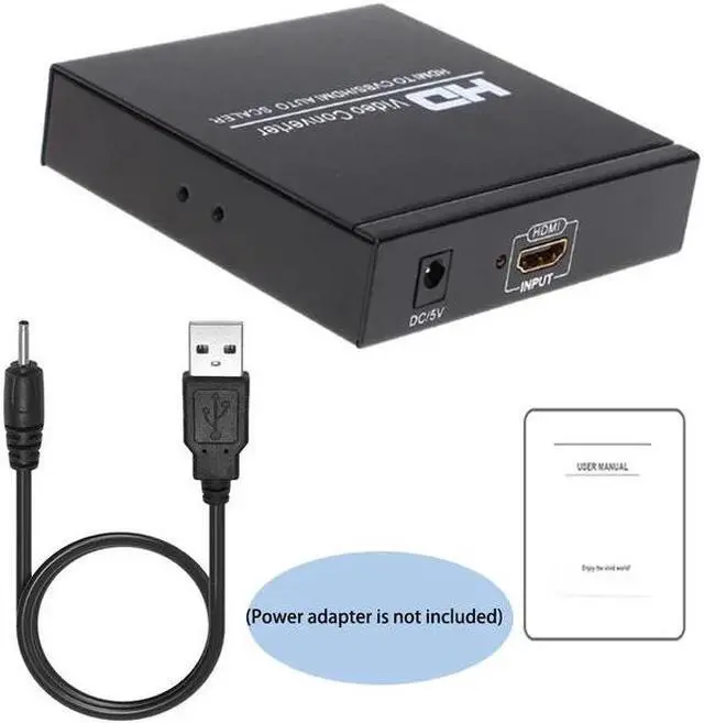 Main image of HDMI to HDMI + AV Converter 1080P HDMI to 3RCA CVBS AV Composite Video Audio Scaler Adapter for Monitor TV Projector Camera(USB power cable)