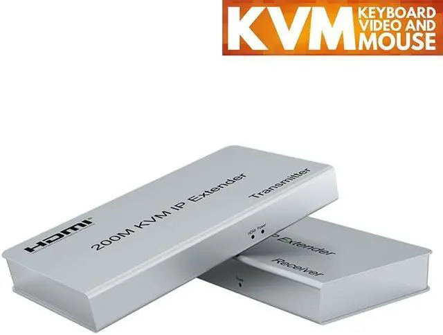 Alt view image 2 of 6 - (with EU Plug)(1 TX only)200M HDMI KVM Extender over Rj45 Cat5e/6 1080P HDMI USB Extender one to many Transmit via Network Switch Support Mouse Keyboard