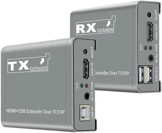 Alt view image 2 of 6 - (US Plug)(1 RX only)HDMI KVM Extender over IP UTP/STP Cat5e/6 200M HDMI USB Extender Support 1 TX To Multi RX Via Ethernet Switch for Mouse Keyboard